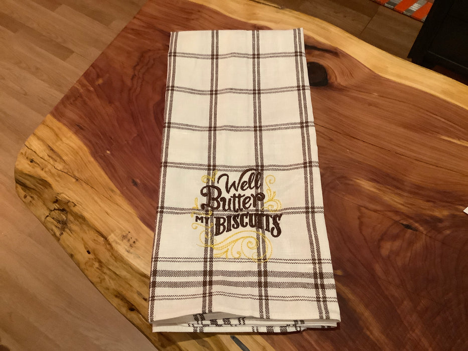 Dish towel - white brown stripes