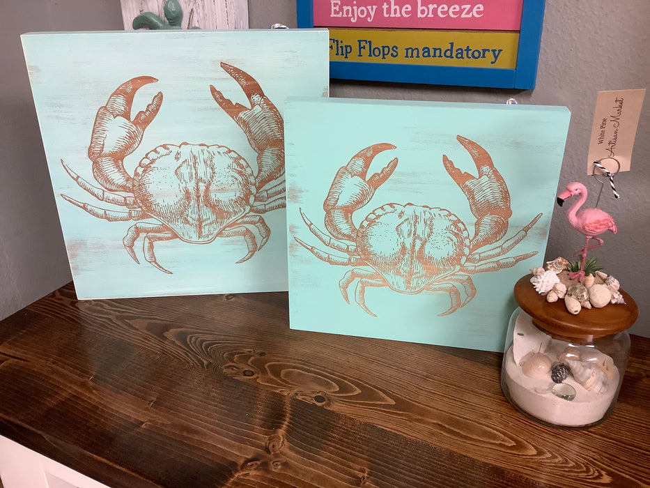 Crab engraved picture