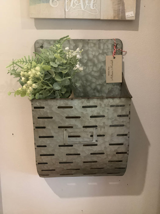 Zinc slotted wall basket