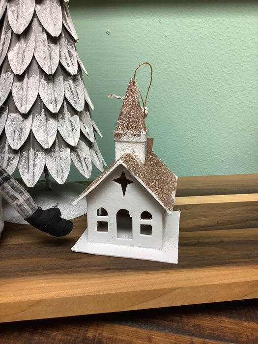 Paper mache Christmas house