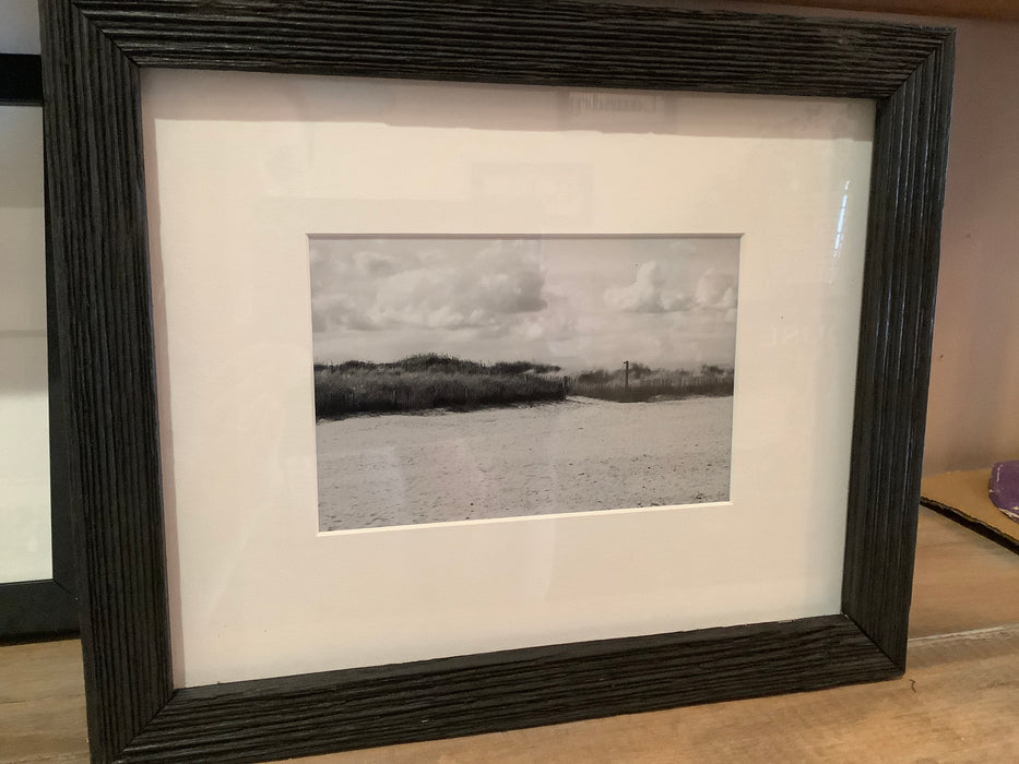 St. Andrews beach black and white framed