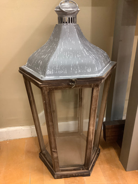 Wood lantern - dark stain