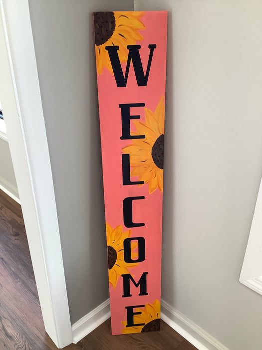 Sunflower welcome sign
