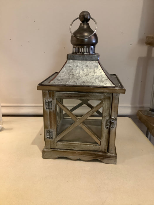Wood lantern with metal roof