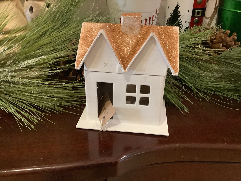 Paper mache Christmas house