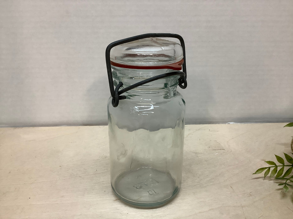Vintage storage jar with glass lid