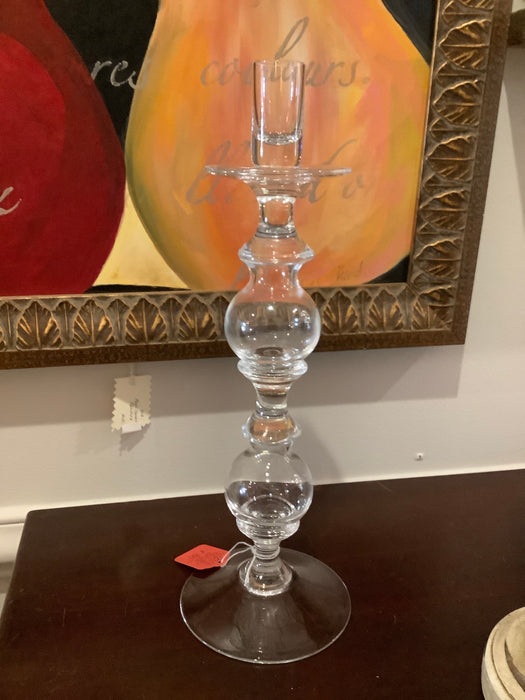 Tall glass candle holder