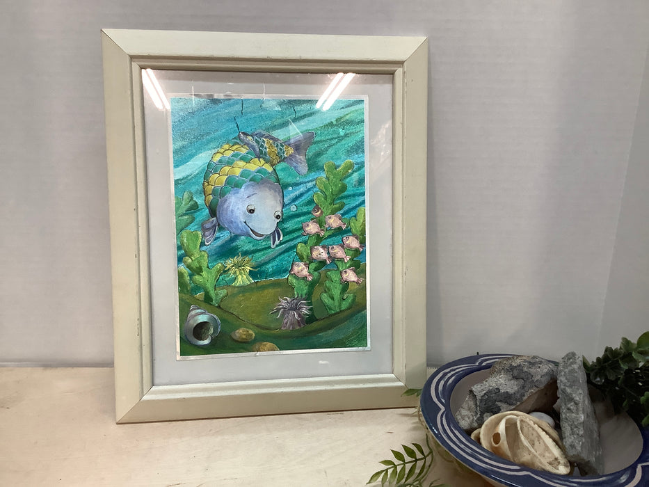Framed foiled fish picture