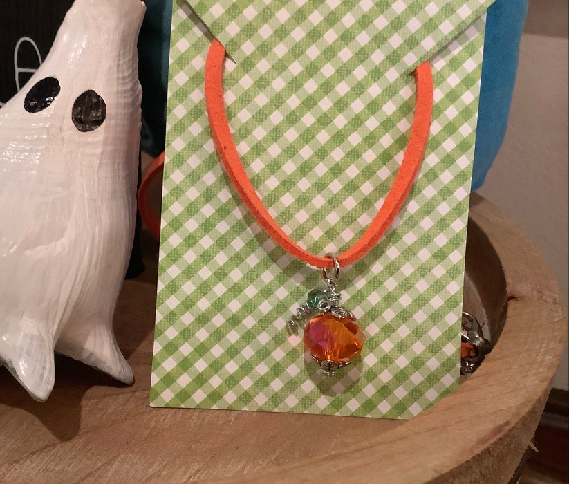 Glass pumpkin pendant