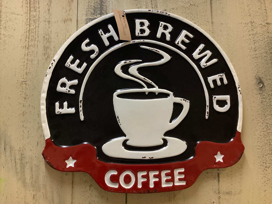 Fresh brewed coffee sign